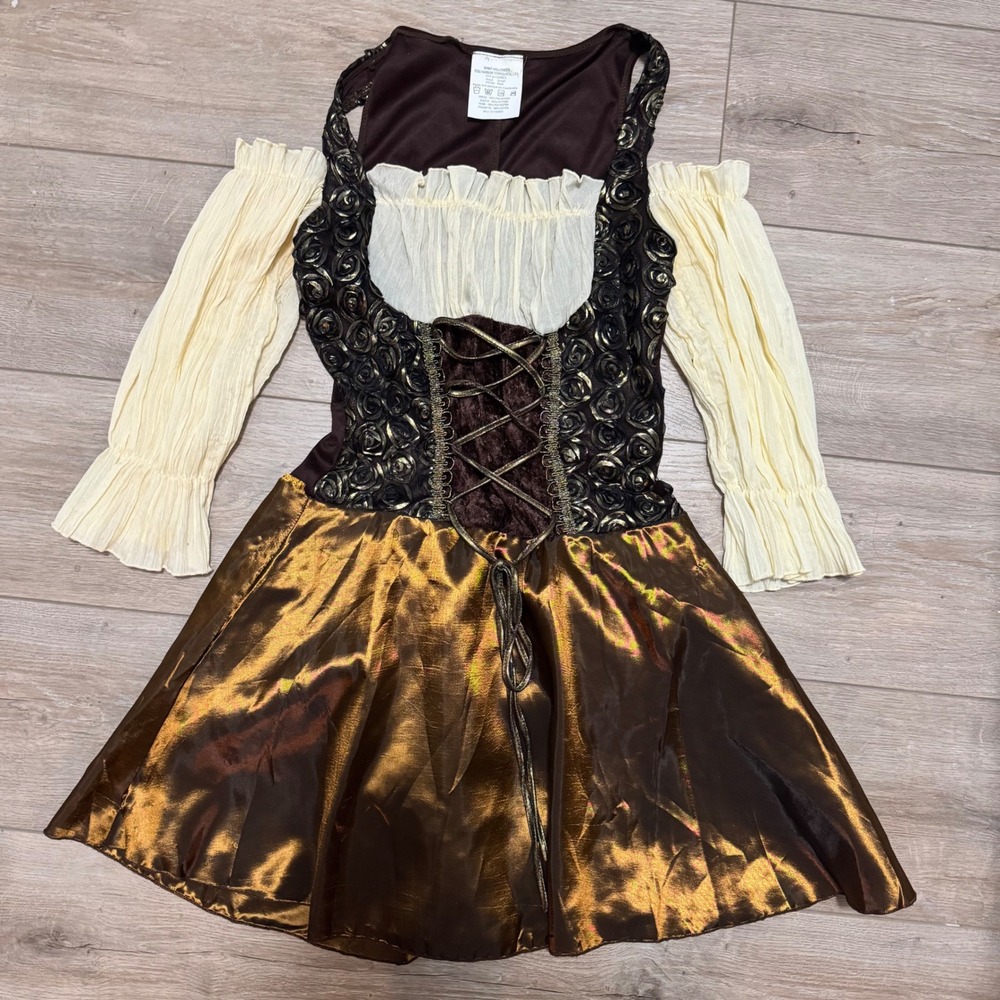 Spirit Halloween Buccaneer Beauty Pirate Costume Womens Small 4-6 Dress Hat Set